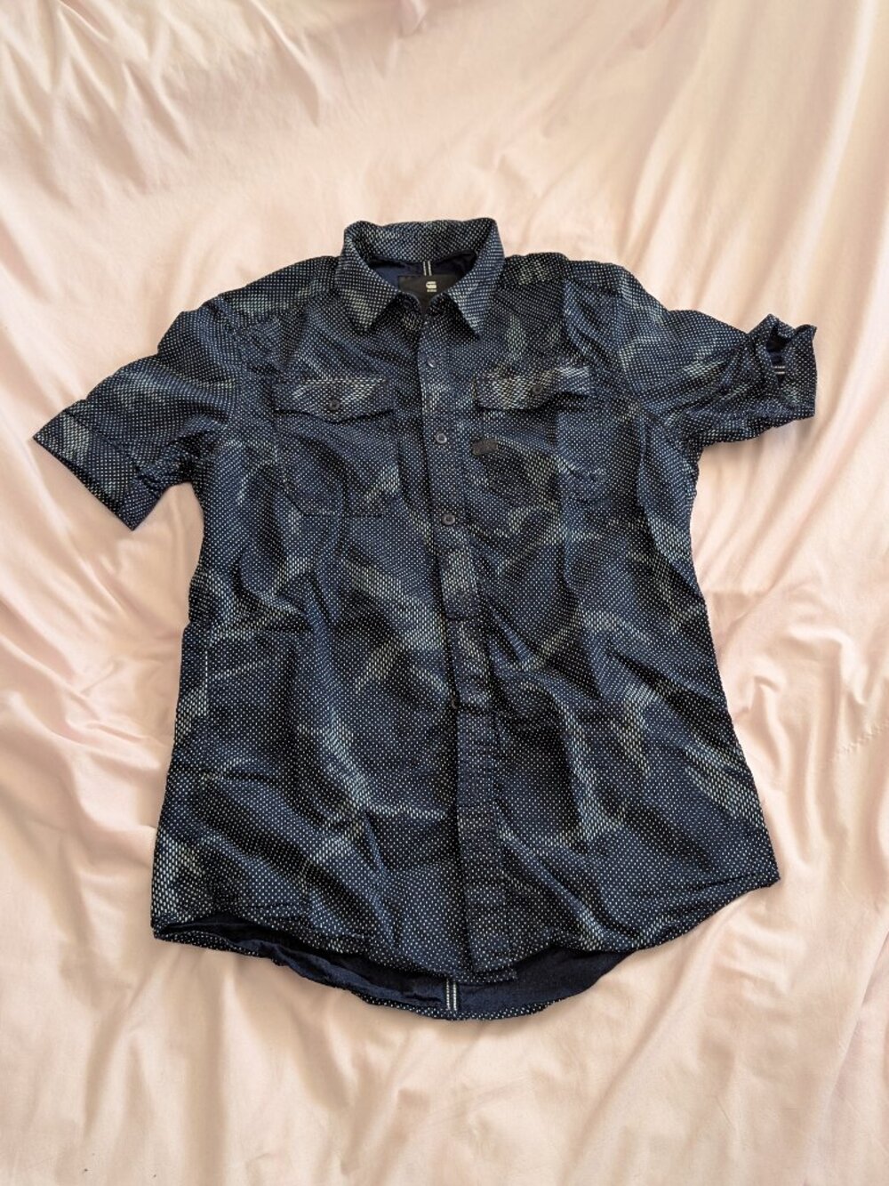 G-STAR RAW Blue Patterned Landoh Button Shirt S
